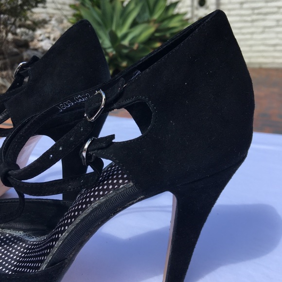 Jigsaw Black Suede Leather Mary Jane Pump Heels Size 10 - Picture 4 of 16